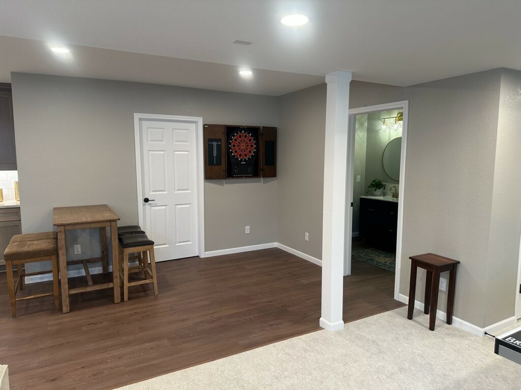 Hartland Complete Basement Remodel: Custom Home Gym, Office & Entertainment Center