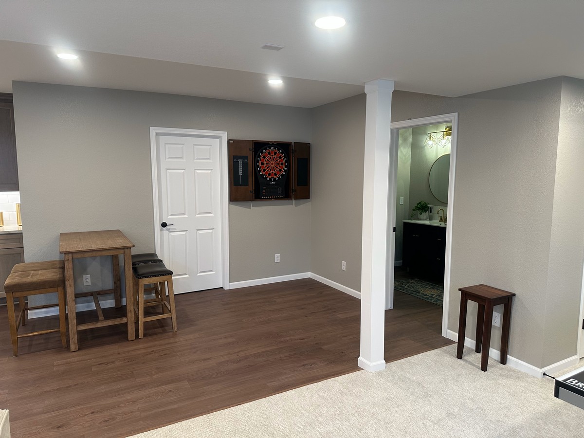Hartland Complete Basement Remodel: Custom Home Gym, Office & Entertainment Center