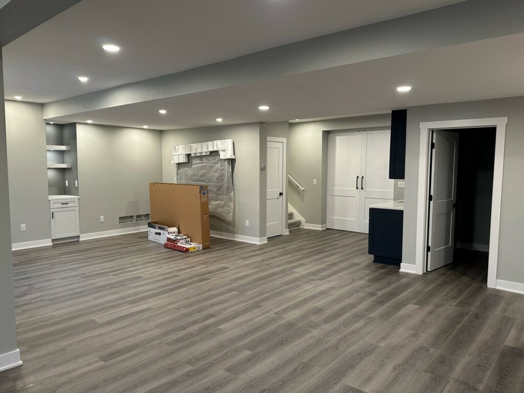 Waukesha Basement Remodel: Custom Rec Room, Wet Bar & Powder Room Upgrade