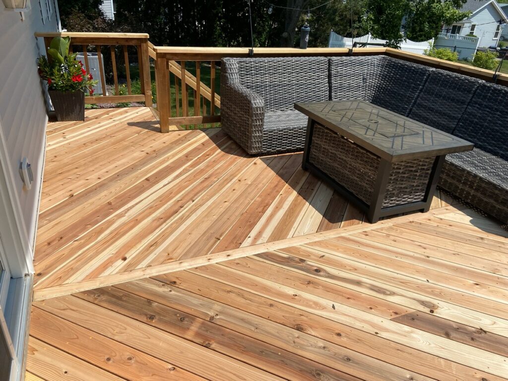 Herringbone Cedar Deck Waukesha