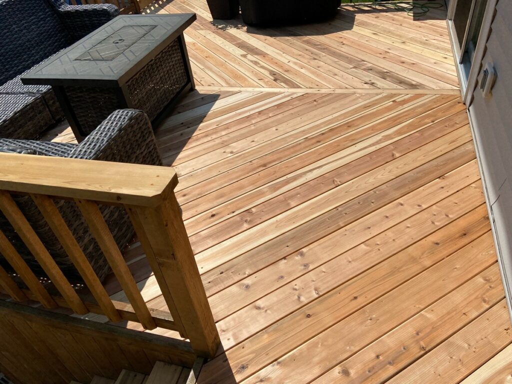 Herringbone Cedar Deck Waukesha