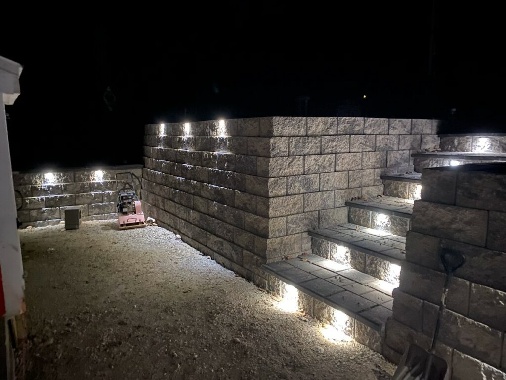 Mukwonago Retaining Wall & Low Voltage Lighting Upgrade