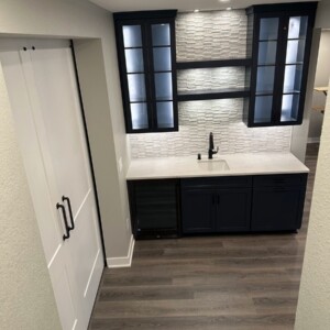Waukesha Basement Remodel: Custom Rec Room, Wet Bar & Powder Room Upgrade